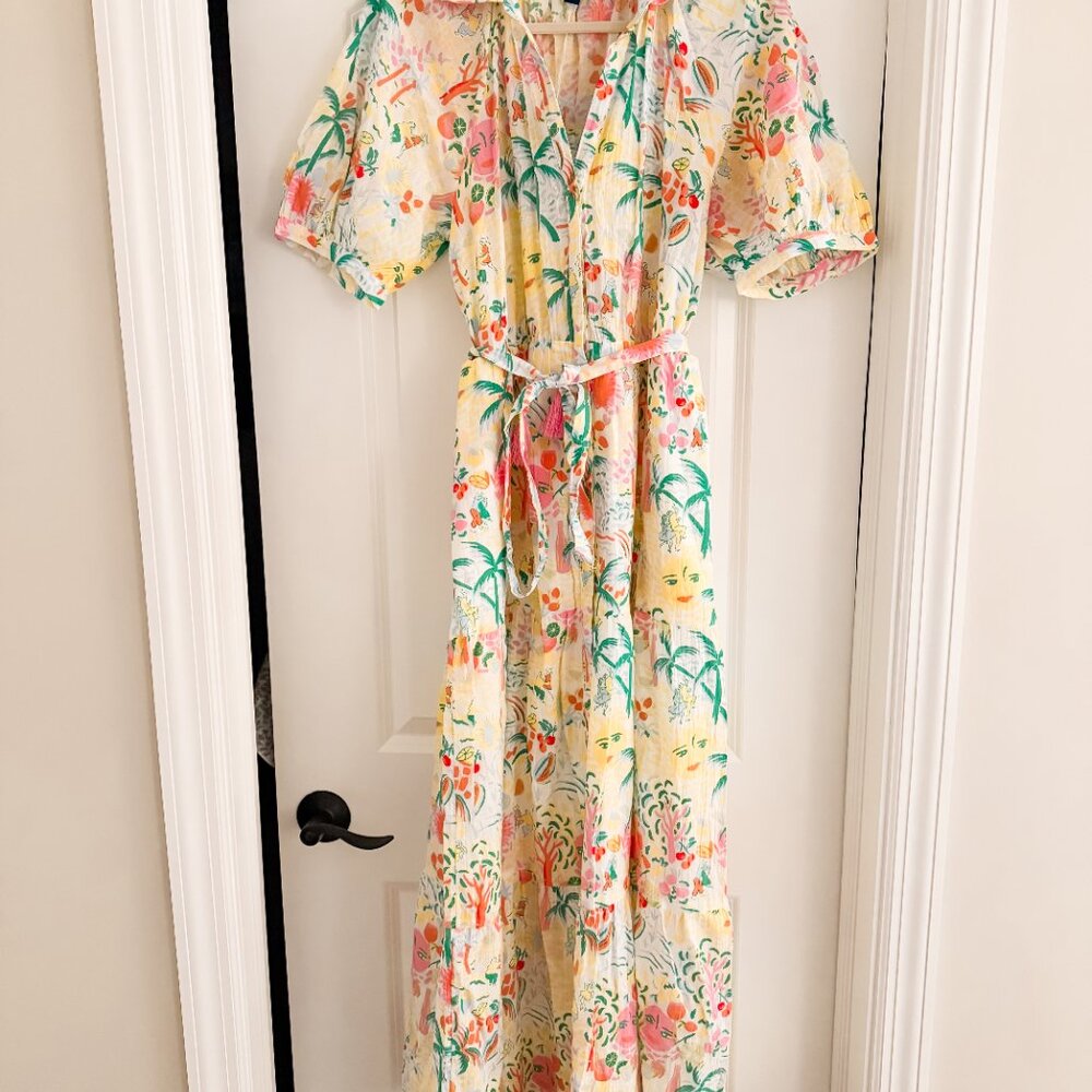 Roller Rabbit x Target - Women's Short Sleeve Maxi Dress Yellow/Green - M - Picture 5 of 5